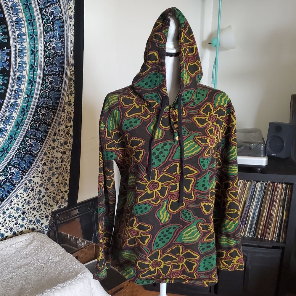 Beautiful Giant Garments Floral Popover Hoodie